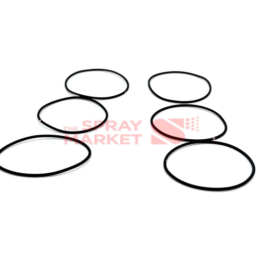 Set of black spray nozzle back caps for spray products.
