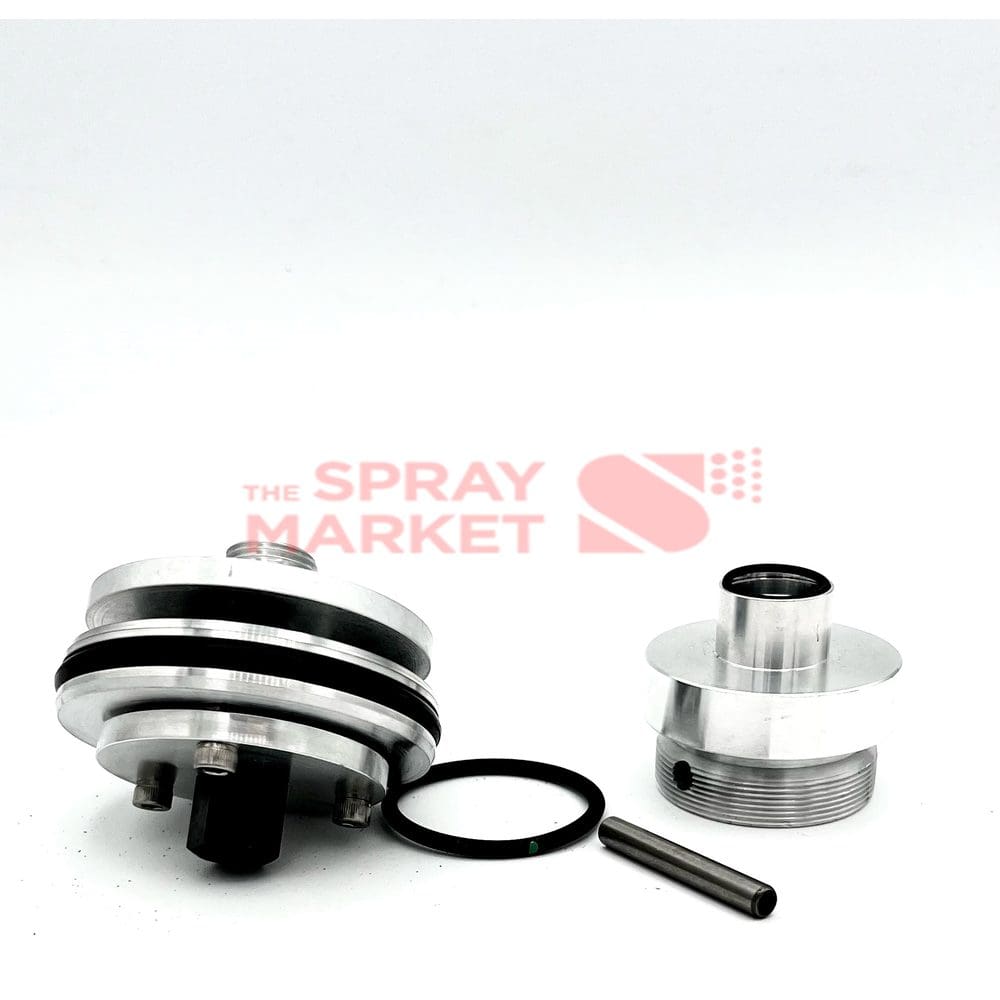 Spray product conversion kit with metal components and O-ring for industrial use.