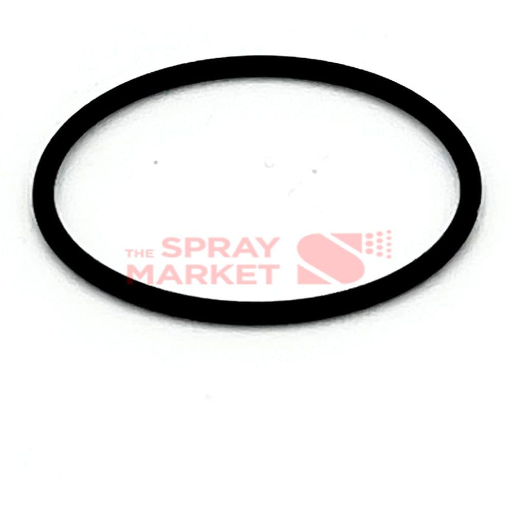 Black O-ring for spray products on white background.