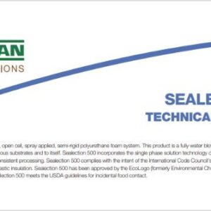 Sealection 500 insulation technical data sheet for spray foam applications.