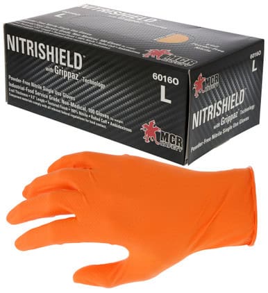 Nitrishield Xlarge 6mil nitrile gloves for industrial use.