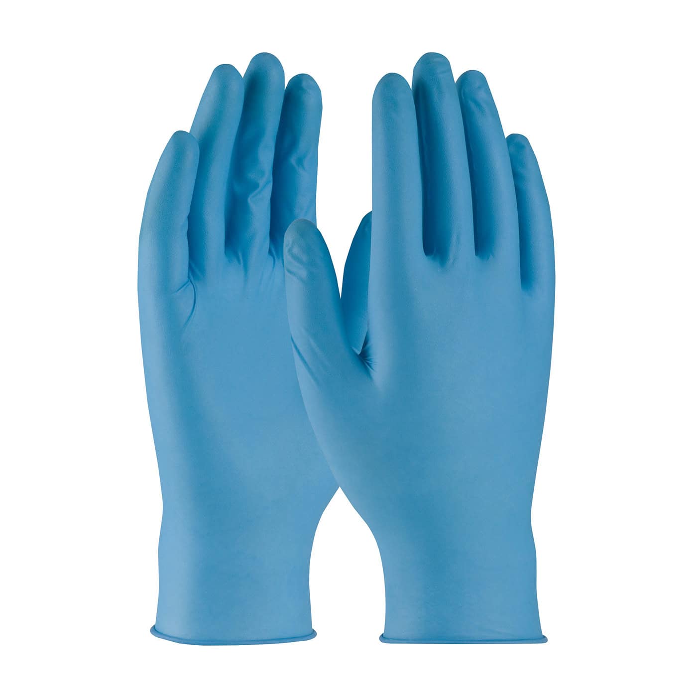 Blue nitrile gloves for industrial and medical use, XL size.