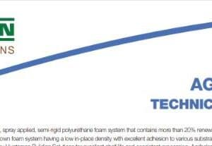 Huntsman Agribalance resin technical data sheet for spray foam insulation.