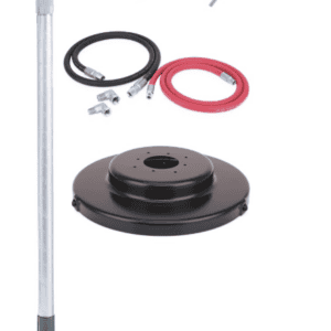 High-quality spray pump with gauge, hoses, and base for industrial use.