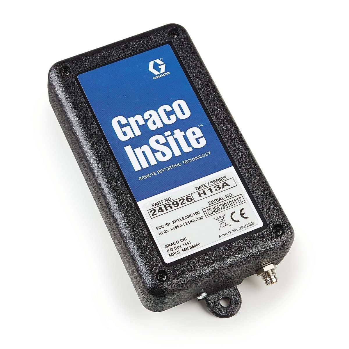 Graco InSite remote reporting device for spray equipment monitoring.