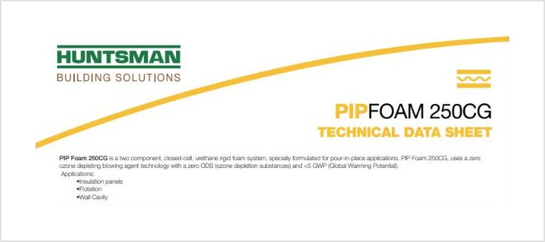 PIP Foam 250CG technical data sheet for insulation applications.