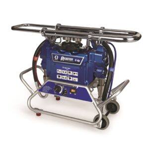 Industrial spray system Reactor E-8P with metal frame and control panel.