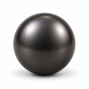 Black metallic sphere for industrial or decorative use.