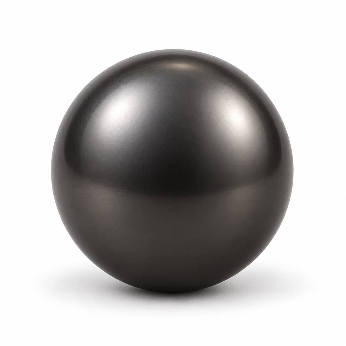 Black metallic sphere for industrial or decorative use.