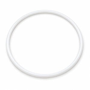 White rubber O-ring for spray equipment repair and maintenance.