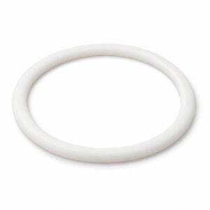 White PTFE O-ring for high-flo applications in spray equipment.
