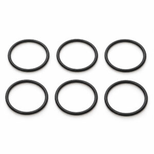 Six black O-rings for spray gun maintenance and repair.