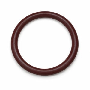 Red rubber O-ring for industrial pump sealing applications.