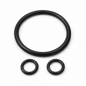 Black rubber O-rings for air piston assembly in spray equipment.