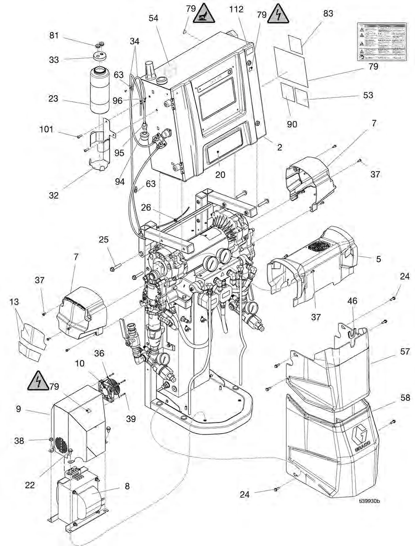 Graco Reactor 3 E-30 proportioner parts diagram
