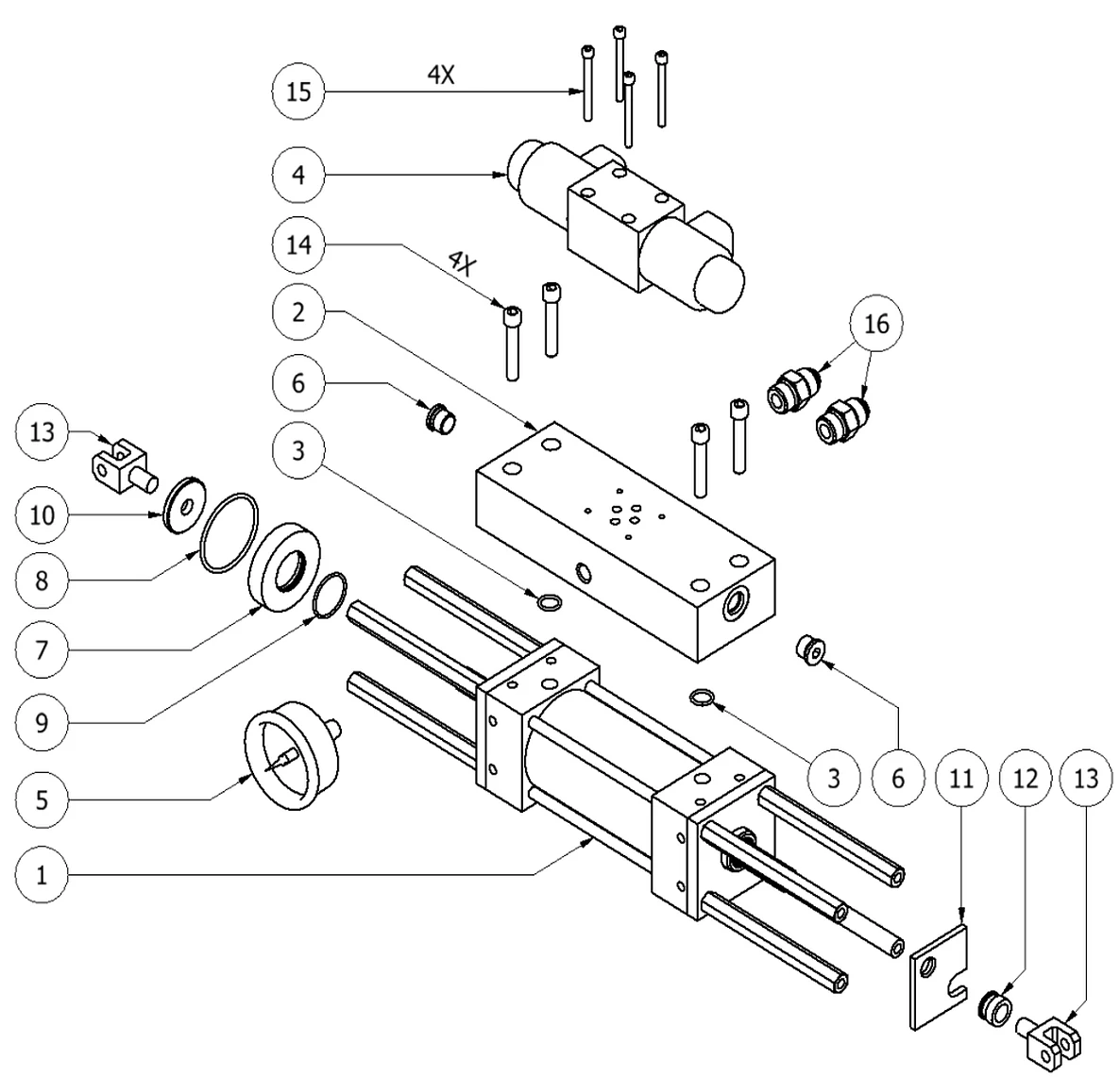 Cylinder, complete detail drawing