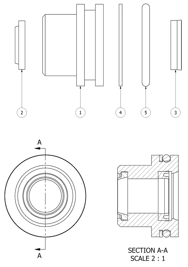 Cylinder seals detail drawing