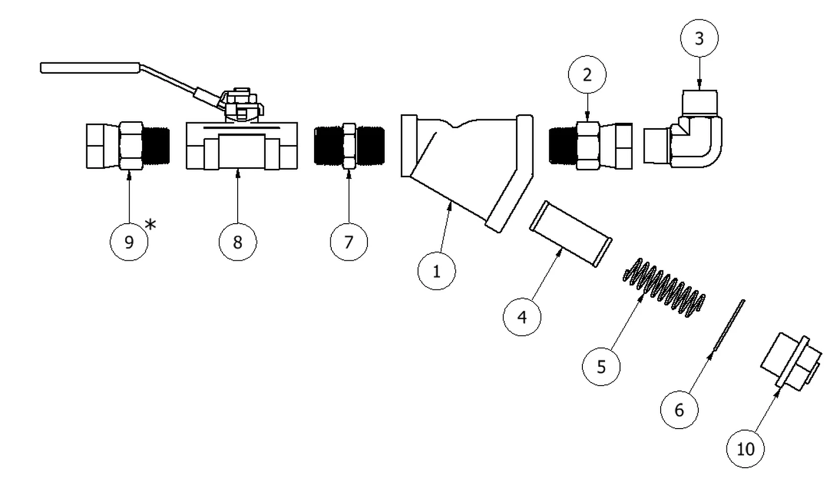 Y-strainer detail drawing
