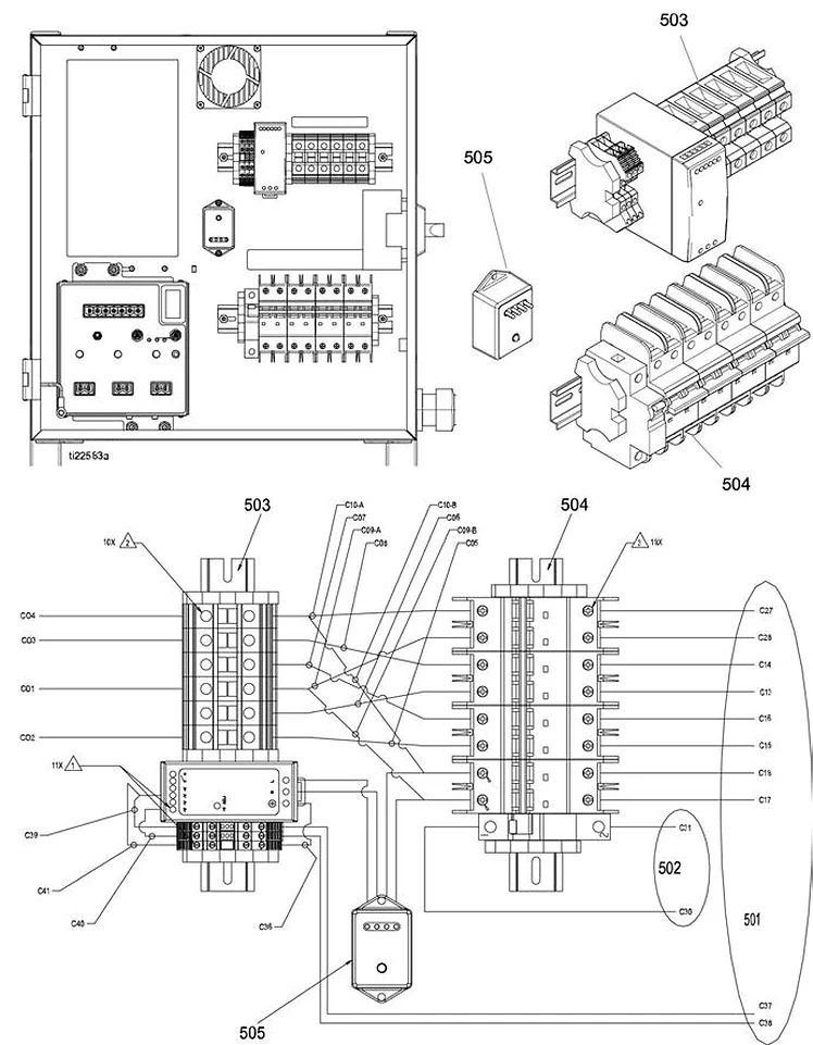 DIN rail module detail drawing